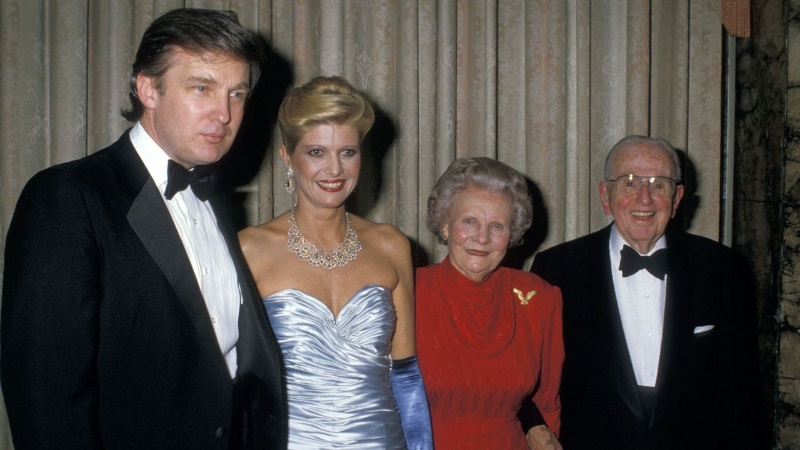 Donald and Ivana Trump with Norman Vincent Peale and his wife Ruth Stafford Peale.